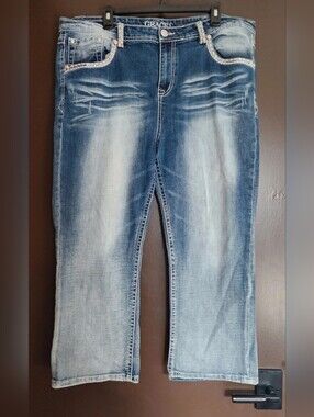 Grace Light Blue Distressed Capris